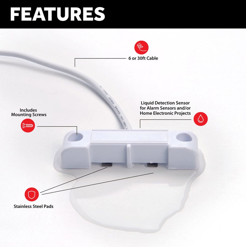 LEVEL SENSE Floor Water Sensor for Flood and Leak Detection (6 ft) - Image 2